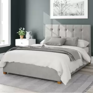 Image of Hepburn Plush Velvet Ottoman Bed Frame Velvet Silver (Grey)