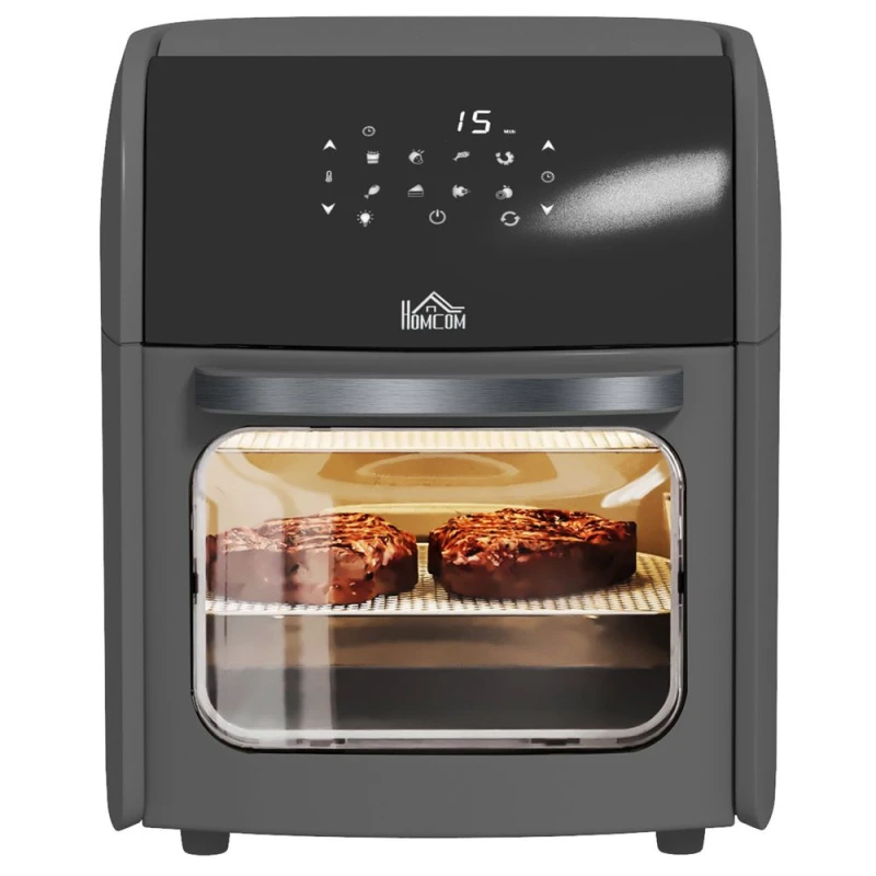 Image of HOMCOM Homcom - 12L Air Fryer Oven with 8 Preset Modes Rapid Air Circulation 1800W Grey 5056725372286