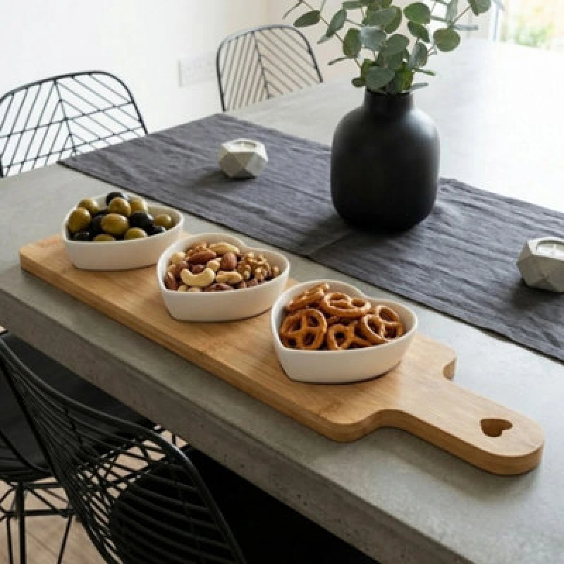 Image of Garden Greatness Trio Wooden Heart Tapas Serving Tray