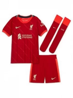 Image of Nike Liverpool Fc Little Kids 21/22 Home Kit, Red, Size L