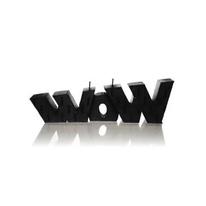 Image of Black Metallic WOW Sign Candle