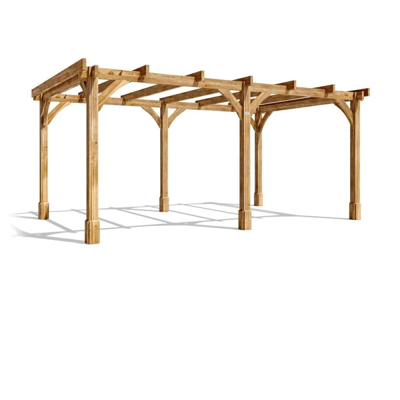 Image of Dunster House Wooden Pergola Garden Plant Frame Furniture Kit Leviathan 5M X 3M
