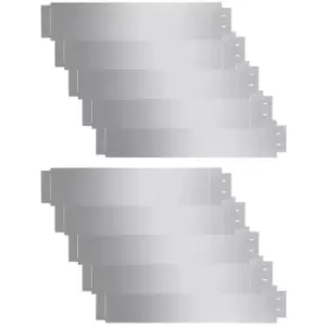 Image of Vidaxl - Lawn Fence 10 pcs Galvanised Steel 100x20cm Silver