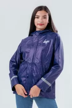 Image of HYPE NAVY POLKA DOT KIDS RAIN COAT