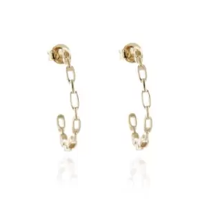 Image of Cachet Raja Gold Tone Link Hoop Earrings - J7489