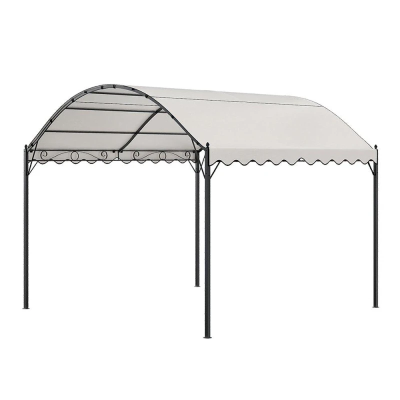 Image of Breeins 10x10ft Outdoor Metal Arched Pergola with Canopy Beige unisex One size