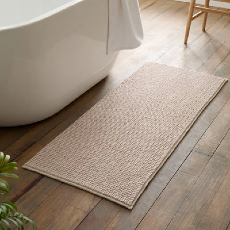 Image of Catherine Lansfield Bobble 50cm x 120cm Runner Bath Mat Natural