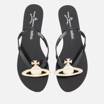 Image of Vivienne Westwood for Melissa Womens Harmonic Orb Flip Flops - Black Orb - UK 3