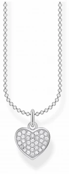Image of Thomas Sabo Charming Sterling Silver Pave Heart Pendant Jewellery