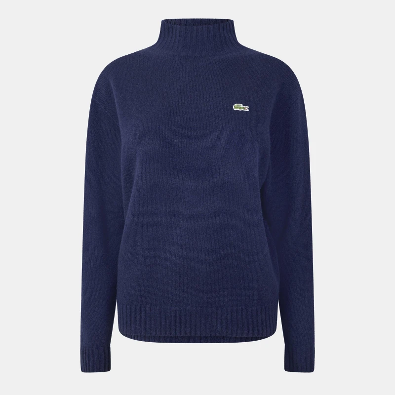 Image of Lacoste Womens Tricot Crew Neck Jumper Navy Blue female 6 (34)