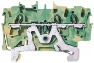 Image of Wago Green/Yellow 2002 Standard Din Rail Terminal, 22 12 AWG, 2.5mm, 800 V