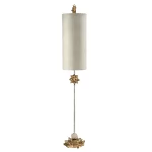 Image of Table Lamp Cylindrical Cream Shade in Putty Wash Gold/ White LED E27 60W
