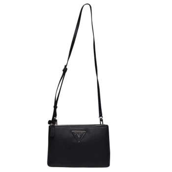 Image of Guess Double Zip Michy Hand Bag - BLACK-BLA