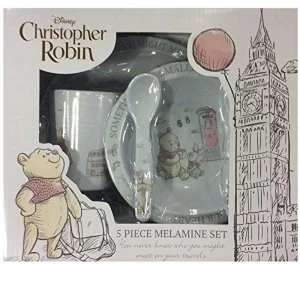 Image of Disney Christopher Robin 5pc Melamine Crockery Set - Friends