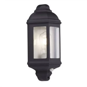 Image of 1 Light Outdoor Wall Lantern Black, White IP44, E27
