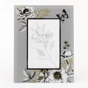 Image of Sophia Glass & White Flower Photo Frame 4" x 6"