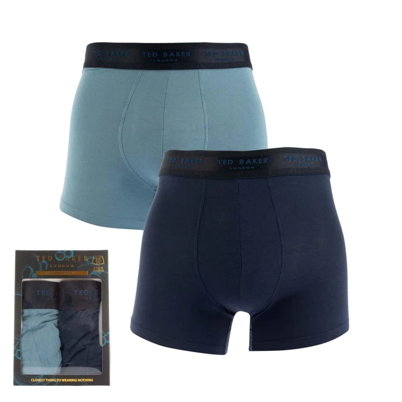 Image of Ted Baker 2 Pack of Modal Trunks - Blue Blue S