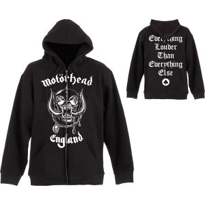 Image of Motorhead - England Unisex Medium Zipped Hoodie - Black