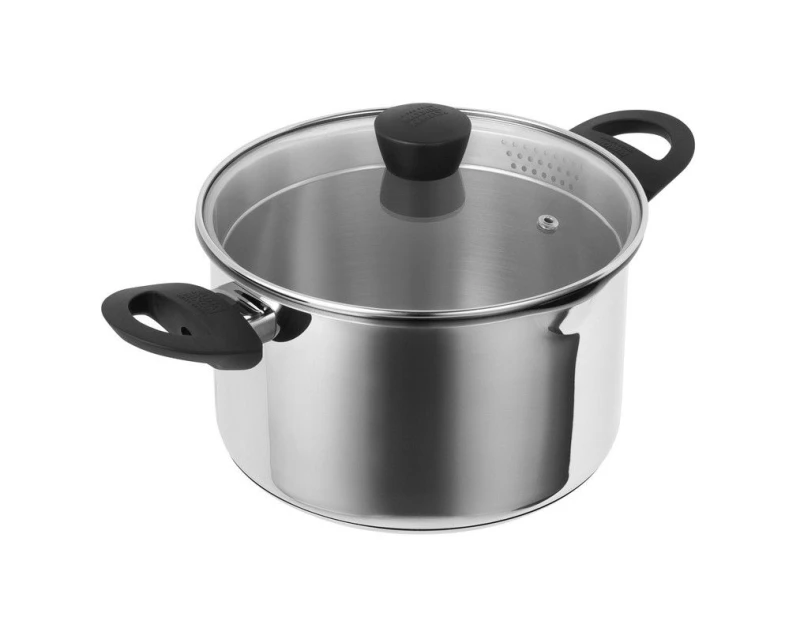 Image of Kuhn Rikon Classic Plus Stainless Steel Induction Safe Casserole Pot with Draining Lid, 20cm/3.7L in Silver Silver Unisex