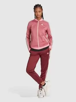 Image of adidas Sportswear Essentials Sports Tracksuit, Pink/Red, Size S, Women