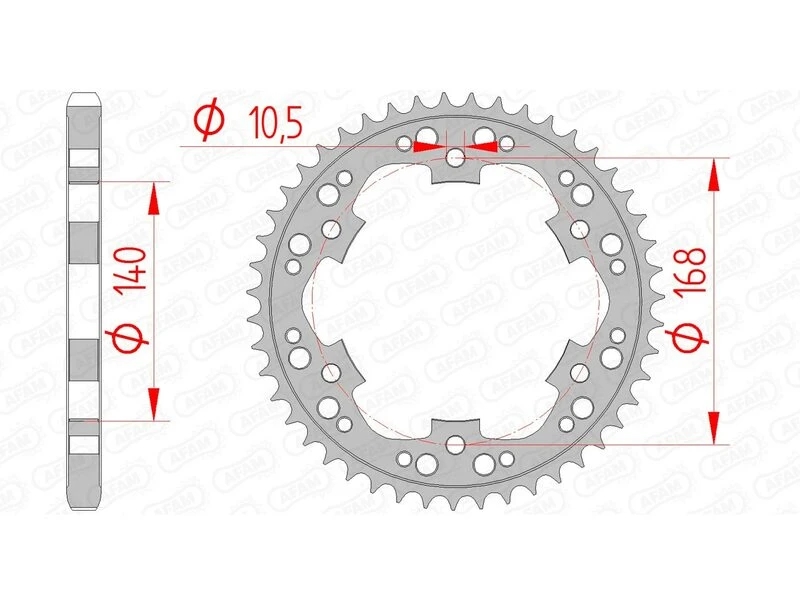 Image of AFAM Steel Standard Rear Sprocket 92635 - 525