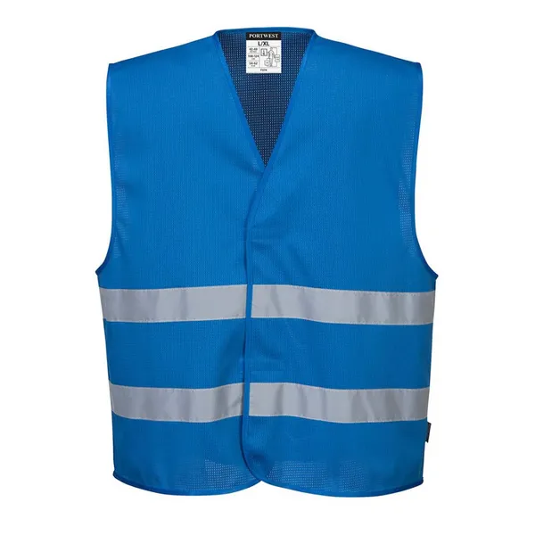 Image of Portwest MeshAir Iona Mesh Hi Vis Vest F374RBRXX/3X Colour: Royal Blue