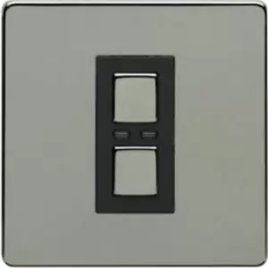 Image of LightwaveRF 230V 1 Gang Dimmer - Black Chrome - Master Unit - JSJSLW400BLK