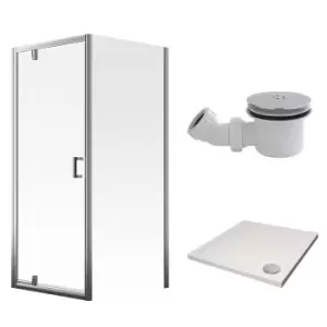 Image of Aqualux Framed 8 Pivot Shower Door & Side Panel Kit (900X900X2000mm) - Clear Glass