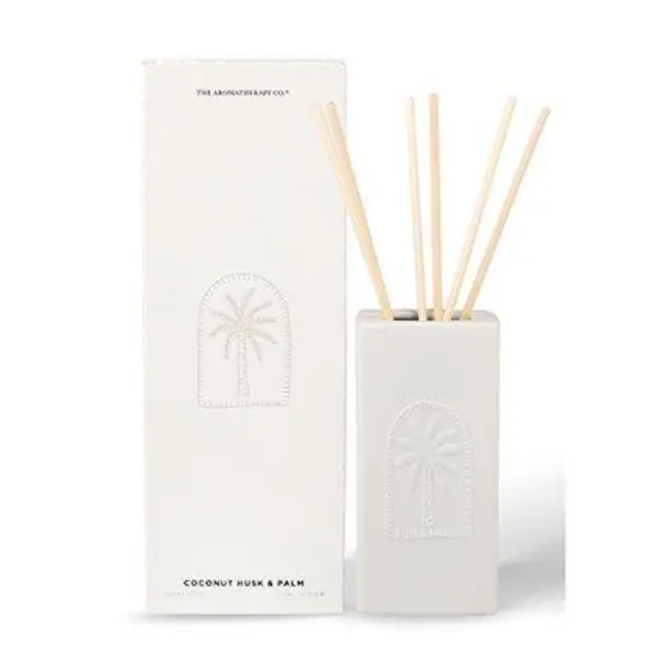 Image of The Aromatherapy Company Sunset 150ml Diffuser - Coconut Husk & Palm White