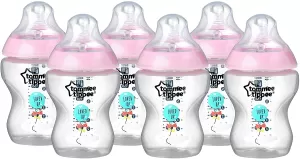 Image of Tommee Tippee Closer to nature Pink Bottles x6