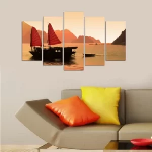 Image of 5M-35 Multicolor Decorative MDF Painting (5 Pieces)