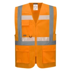 Image of Glowtex Ezee Zip Front Executive Hi Vis Waistcoat Orange 3XL