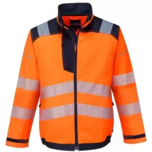 Image of Portwest - T500ONRS - sz S PW3 Hi-Vis Work Jacket - Orange/Navy