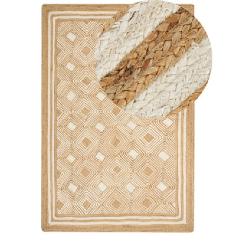 Image of Beliani Rug Mengen Beige 200 X 300 Cm Jute