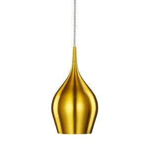 Image of 1 Light Small Dome Ceiling Pendant Gold, E14