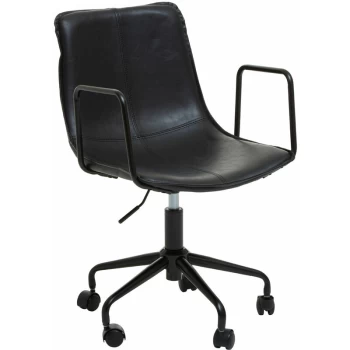 Image of Premier Housewares - Branson Black Leather Chair