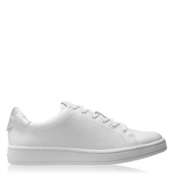 Image of Calvin Klein Symbella Low Top Trainers Ladies - White/Silver