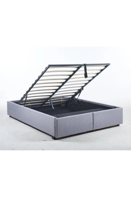 Image of Modernique Modernique Elizabeth Grey Fabric lift up cum Drawer Storage Bed in 3ft in Black Size: Double Black Double Unisex 5061017320180