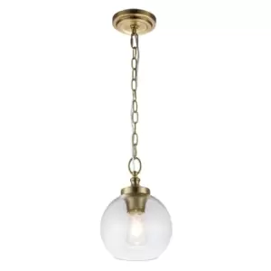 Image of Feiss Tabby Dome Pendant Ceiling Light Burnished Brass