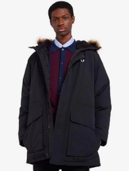 Image of Fred Perry Padded Parka, Black Size M Men