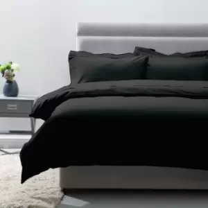 Image of 200 Thread Count 100% Egyptian Cotton Duvet Cover, Black, Single - Belledorm