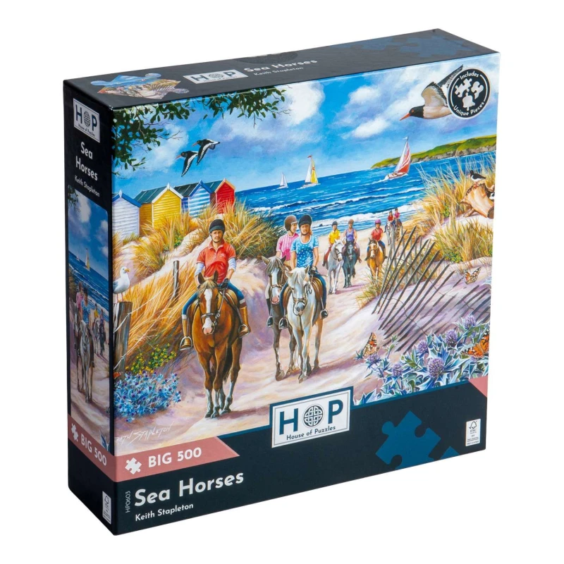 Image of The House Of Puzzles Sea Horses, BIG 500 Piece Jigsaw Puzzle Multi unisex