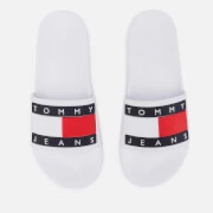 Image of Tommy Jeans Mens Flag Pool Slide Sandals - White - UK 9 - White