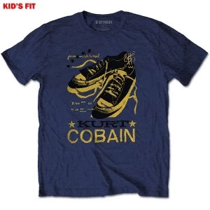 Image of Kurt Cobain - Laces Kids 3 - 4 Years T-Shirt - Blue