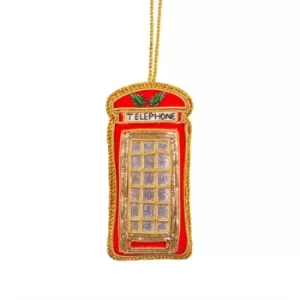 Image of London Telephone Box Zari Embroidery Decoration
