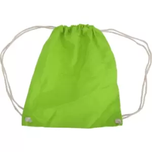 Image of Westford Mill - Cotton Gymsac Bag - 12 Litres (Pack of 2) (One Size) (Lime)