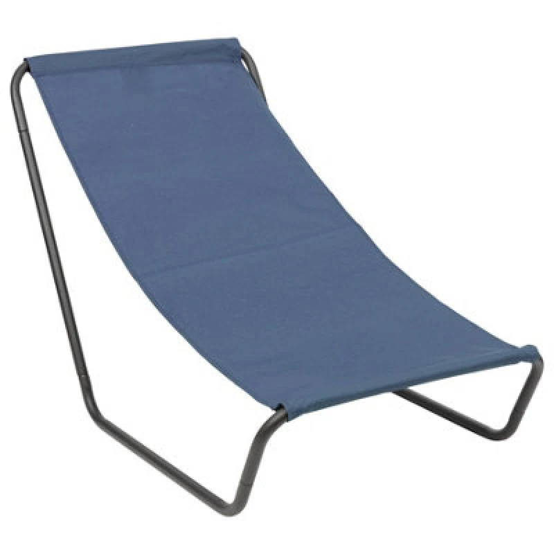 Image of Harbour Housewares Folding Beach Lounger - Matt Black/navy