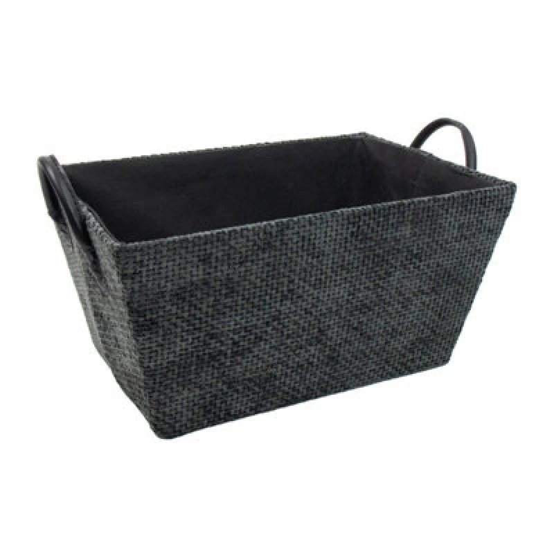 Image of Jvl Metro Rectangular Storage Basket With Pu Handles