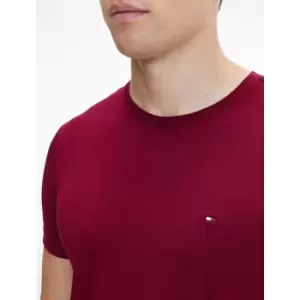 Image of Cotton Slim Stretch T-Shirt with Crew Neck