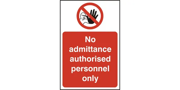 Image of BEESWIFT Beeswift - authorised personnel only sign white/red 200X300MM - White/Red BSS11612